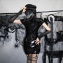 Sexy Black Gothic Rave Dress Women Dark Gothic Cubwear Punk Sexy Short Sleeve Dress Party Dress 