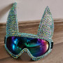 Holographic Rhinestone Rabbit Burning Man Goggles Festival Mask Costume Headpiece Cyber Goggles Stage Dj EDM EDC Rave Costumes Accessory 40001