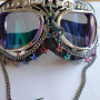 Rave Streampunk Goggles, Burning Man Goggles, Festival Goggles, Unicorn Skeleton Costume Goggles, Cyber Goth Masquerade Goggles 40003