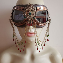 Rave Streampunk Goggles, Burning Man Goggles, Festival Goggles, Vintage Baroque Goggles, Costume Goggles, Cyber Goth Masquerade Goggles 40005