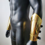 Burning Man Holographic Gold Armor Bracers, Rave Armor Bracers, Festival Armor Bracers, Carnival Festival Costumes 10025