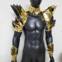 Burning Man Holographic Gold Dragon Scale  Rave Shoulder Piece Pads Festival Choker Cape Carnival Festival Costumes Armor 10035