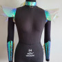 Burning Man Holographic Women Rave Shoulder Piece Pads Festival Choker Cape Carnival Festival Costumes Armor 10037