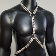 Burning man Silver Rhinestone Chain, Body Rave Chest Chain, Rave Bodychain, Rave Tops Costume, Festival Rave Outfits 10043