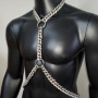 Burning man Silver Rhinestone Chain, Body Rave Chest Chain, Rave Bodychain, Rave Tops Costume, Festival Rave Outfits 10043