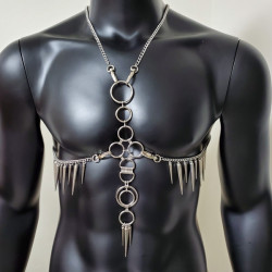 Man Body Chain Chest Harness, Burning Man Music Festival Wear Rave Outfits 10045
