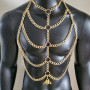 Sexy Man Body Chain, Rave Body Chain Harness, Rave BodyChain, Punk Chest Chain, Music Festival Wear, Burning Man Outfits, Carnival Costumes, Rave Outfit, Rave Bodychain 10047