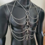 Sexy Man Body Chain, Rave Body Chain Harness, Rave BodyChain, Punk Chest Chain, Music Festival Wear, Burning Man Outfits, Carnival Costumes, Rave Outfit, Rave Bodychain 10048