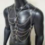 Sexy Man Body Chain, Rave Body Chain Harness, Rave BodyChain, Punk Chest Chain, Music Festival Wear, Burning Man Outfits, Carnival Costumes, Rave Outfit, Rave Bodychain 10048
