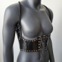 Black Fetish Gothic Punk PVC Corset Belt Waistband Waist Harness Underbust Vest Bustier Plastic Fashion 10111