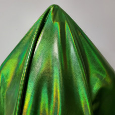 4-Way Stretch Holographic Symphony Green Laser Fabric Sold by Half Yard